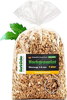 1 Liter Korkgranulat, MITTELGROB (3-8 mm) (Kork-Substrat, Kork-Schrot) für Terrarien (Reptilien), Terrariensubstrat (Späne, Einstreu, Bodengrund) oder Dekoration/Modellbau product image