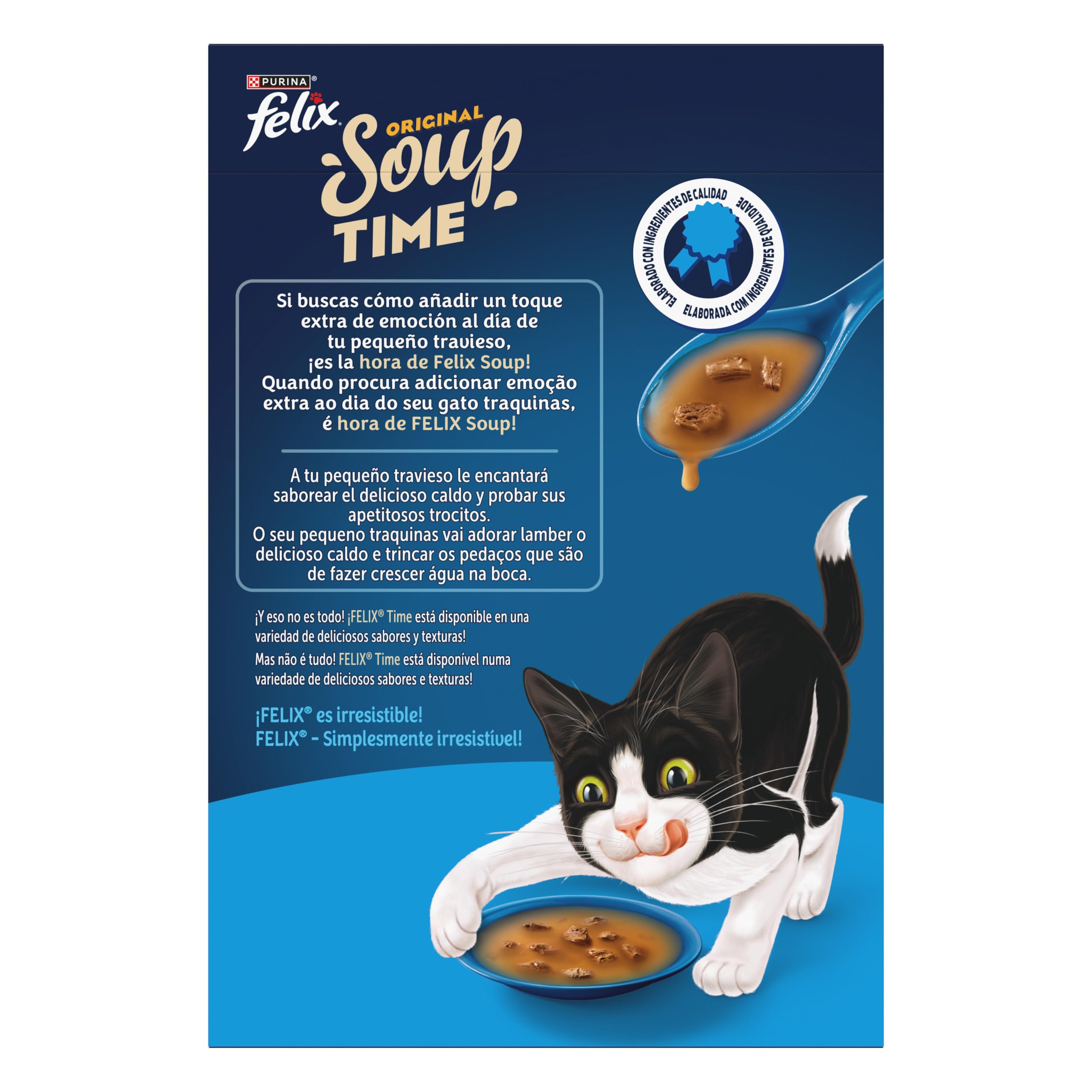 PURINA® FELIX® Soup Time Original con Bacalao 48 Unidades x 48gr