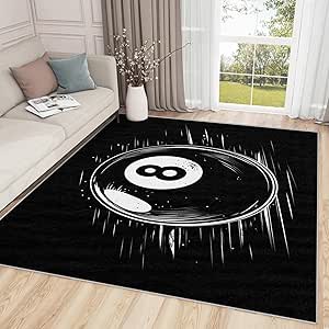 Amazon.com: 8 Ball Rug Large - 2x3 Rug, Billiards Area Rug, Pool Table ...