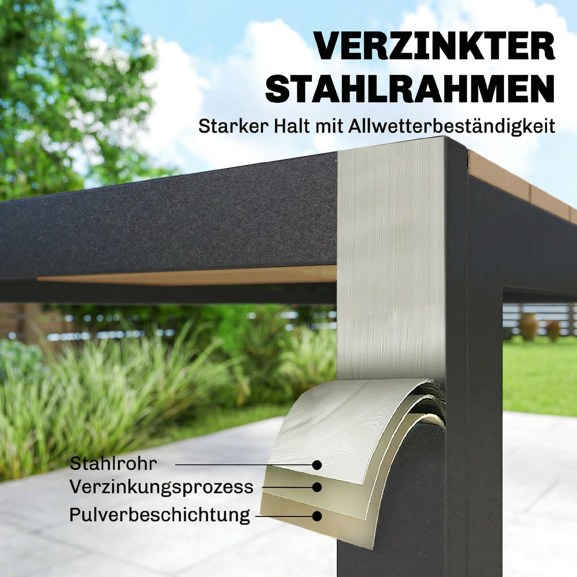 Outsunny 7 TLG. Sitzgruppe Gartenmöbel-Set, Gartengarnitur mit 1 Esstisch, 6 Stühlen, Sitzgarnitur mit Kissen, für Terrasse, Naturholz