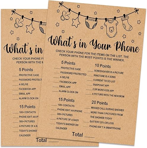 Miniatura 21 de Kraft - Juego de 30 tarjetas de juego para baby shower, encuentra al invitado, revelación de género y actividades de fiesta