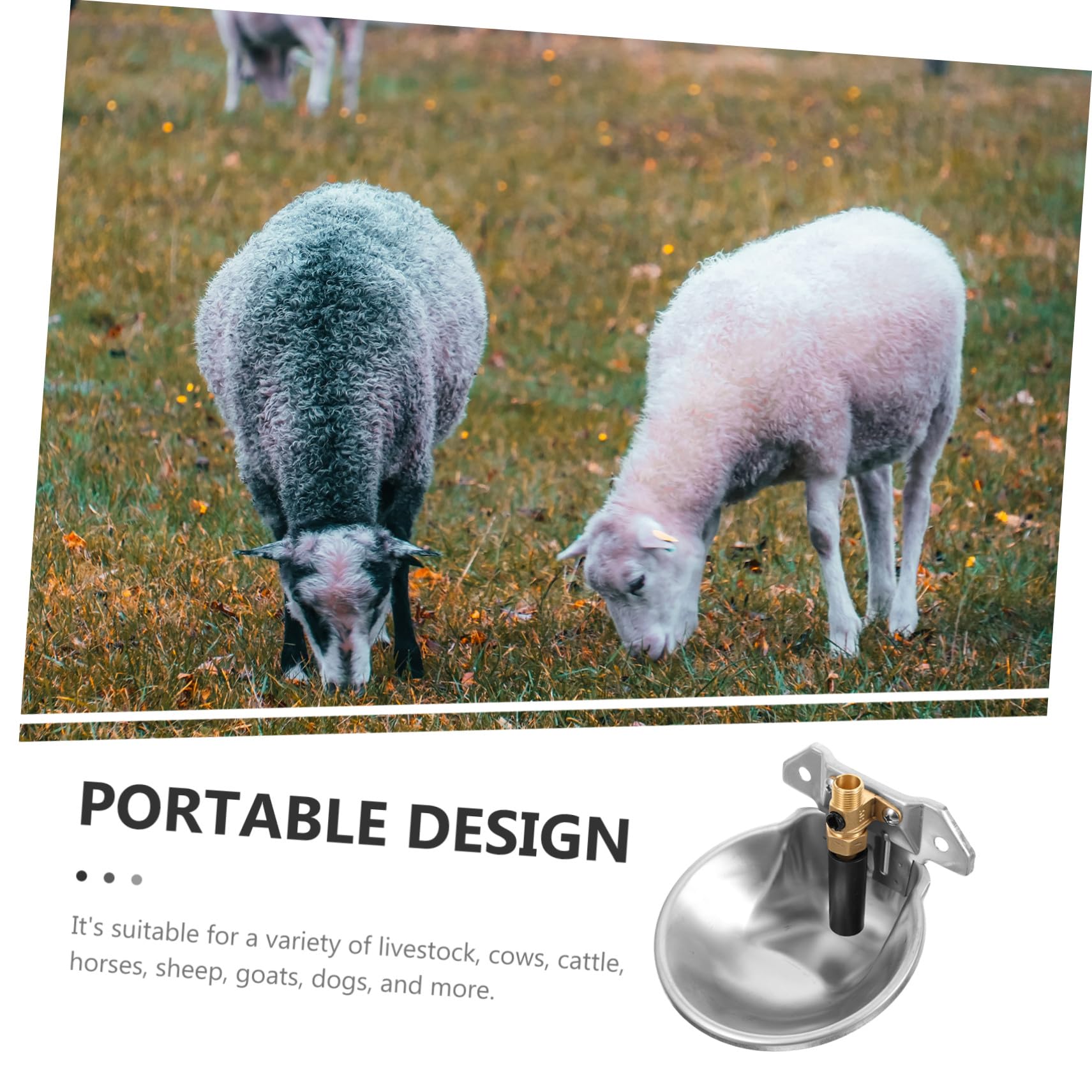 Dispensador Automático de Agua para Ganado y Vacas, Bebedero Exterior de Acero Inoxidable 304, Cuenco Grande para Ovejas y Cabras, Suministro Estable y Nivel Constante, Uso