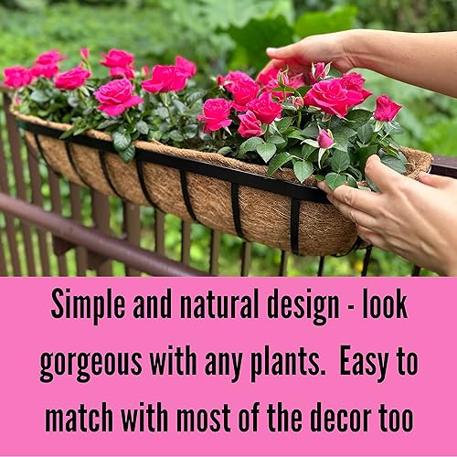 Miniatura 7 de LaLaGreen - Paquete de 4 macetas de ventana de 36 pulgadas de largo para colocar en la casa, macetas de pared para plantas al aire libre con