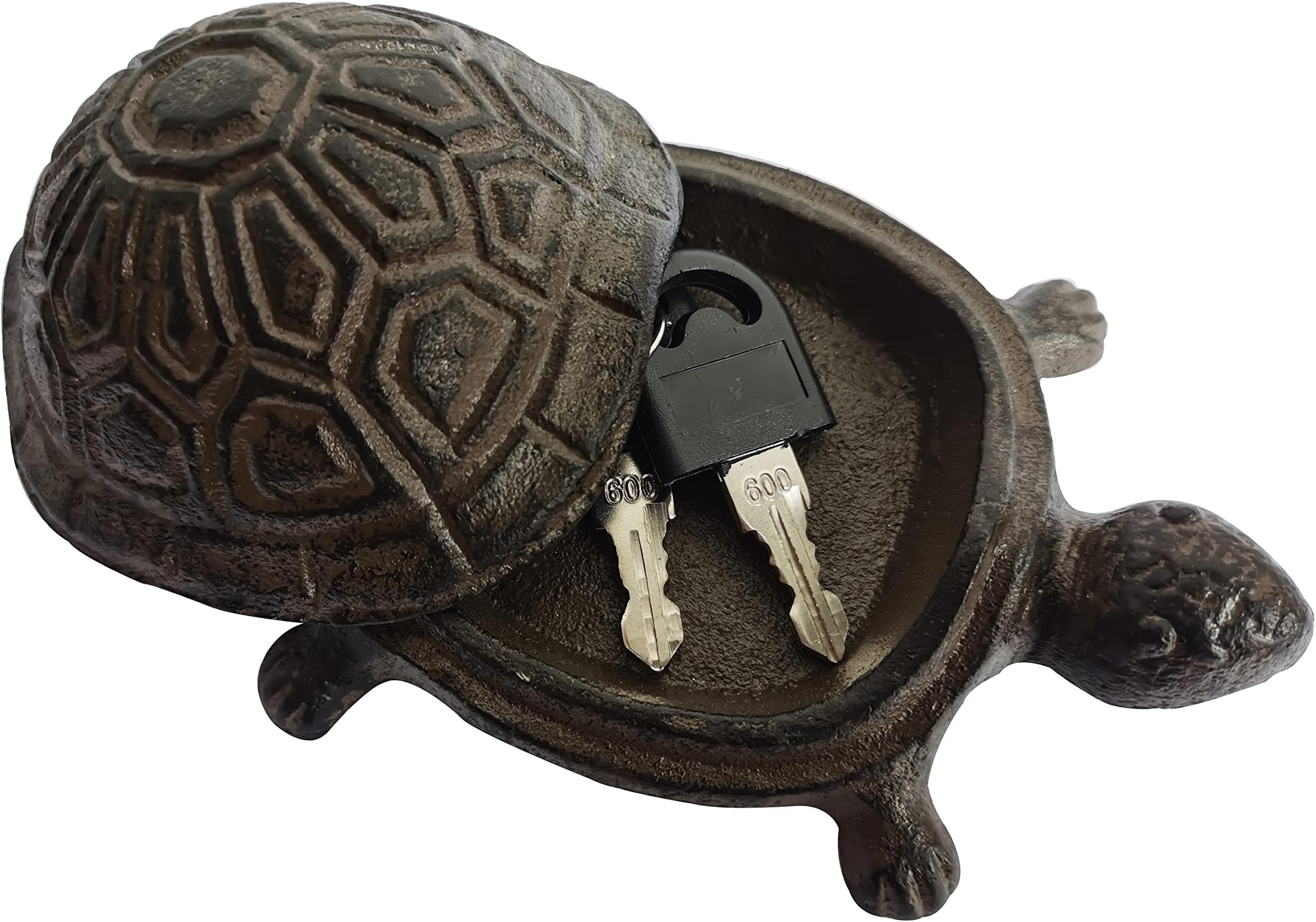 Greek Art Garden Decoration Turtle Cast Iron Key Hider Stone Diversion