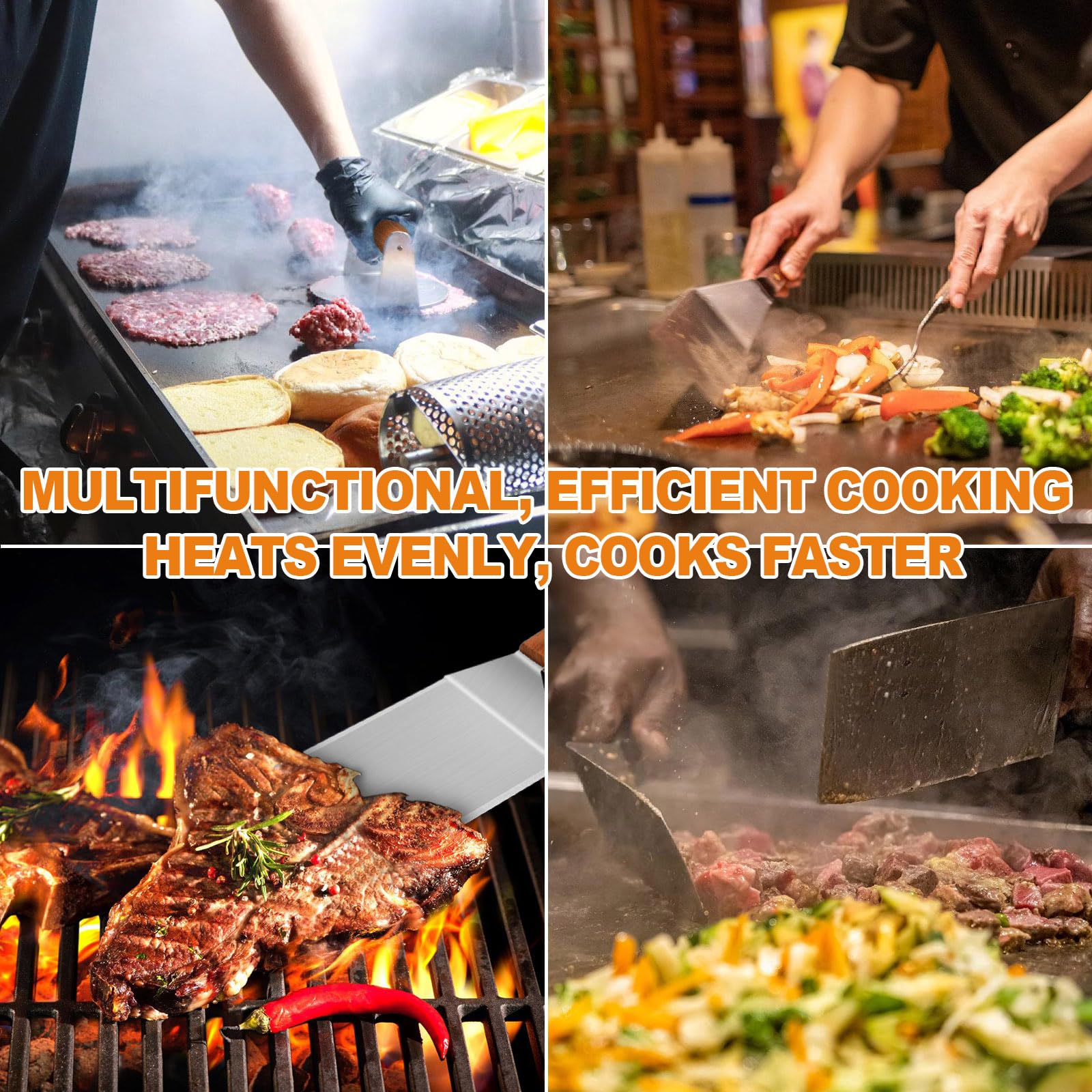 Smash Burger Kit, Presse Burger, Acier Inoxydable Spatule Plancha, avec 20 Papier Steak Haché, Papiers à Hamburger, Professionnel d'Accessoires Barbecue