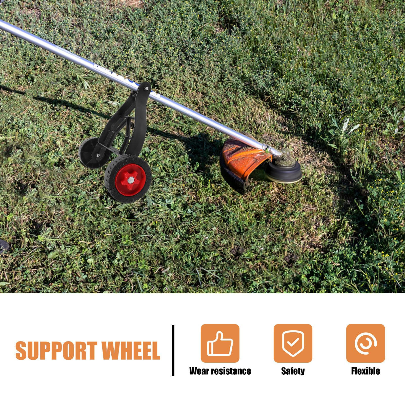 iplusmile Rueda de Soporte para Cortacésped de Goma Capacidad de Carga Grande y Facilita el Trabajo para Jardín Resistente y Duradera