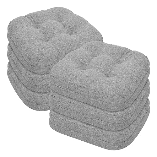 Set of 6 Dining Chair Cushions, Dual-Layer Patent Design Memory