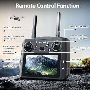 Drones with Camera for Adults 4K, WF33 GPS Foldable FPV Drone with 4.5 LCD Screen on Controller, Under 249g, Brushless Motor, Return Home, 5G Transmission, 40 Mins Flight Time, 8GB Card