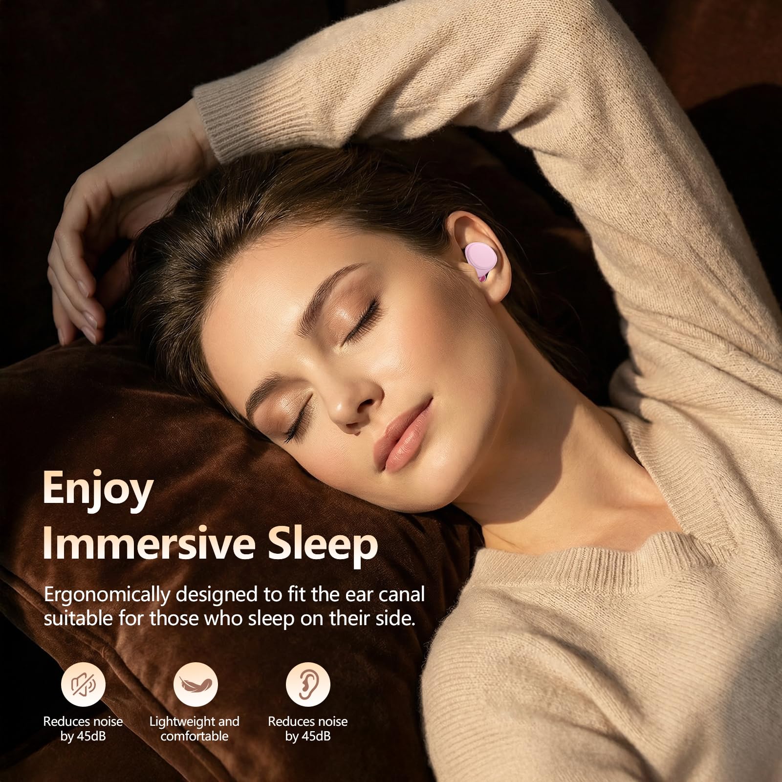 2026 Nuevos tapones para dormir con cancelación de ruido de 36 dB, suaves y reutilizables, protección auditiva para dormir