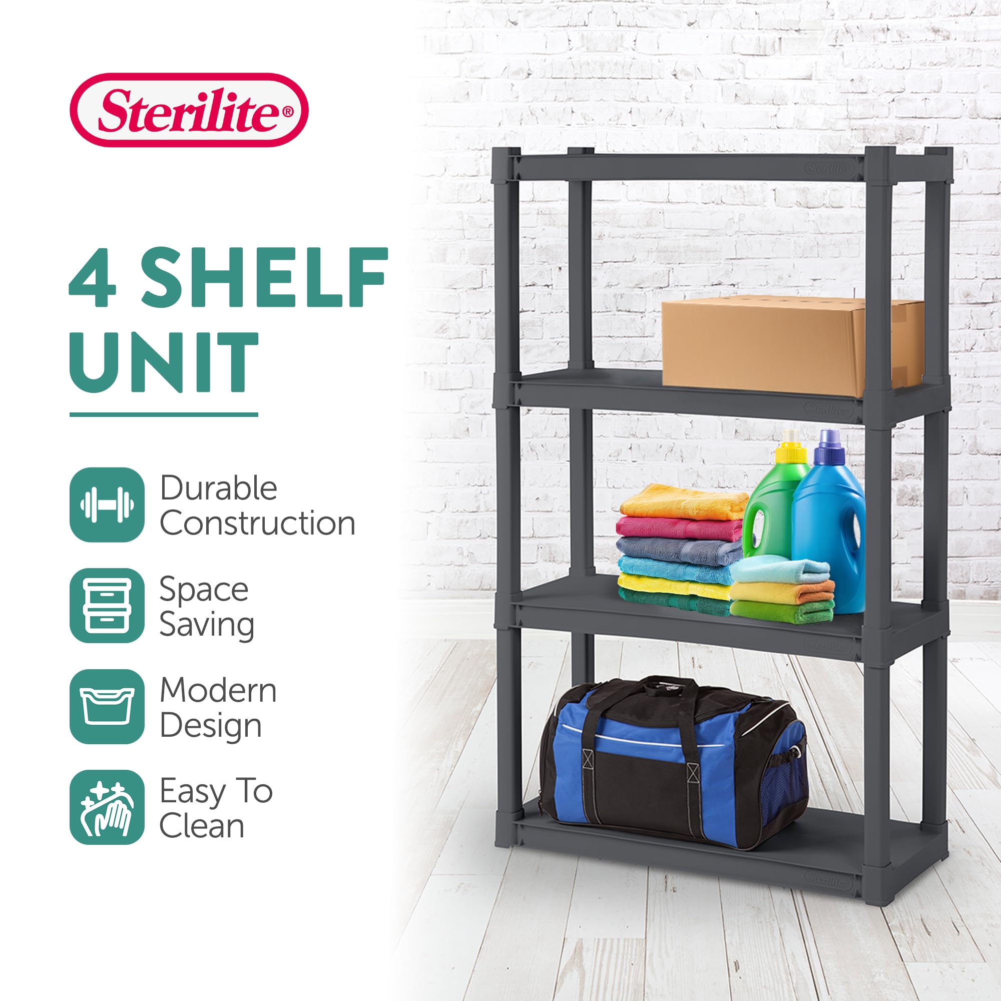 Snapklik.com : Sterilite 6-Pack Plastic Storage Shelves