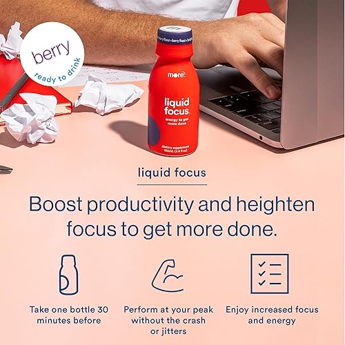 Miniatura 6 de More Labs Lifehack - Paquete variado de bebidas inteligentes, recuperación matutina, enfoque líquido, Dream Well, vegano, paquete variado sin OMG, 2