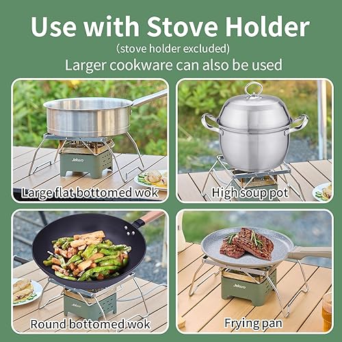 Miniatura 5 de Estufa de campamento de 30,000 BTU, estufa de gas portátil para campamento, pequeña estufa de butano de propano a prueba de viento, acero