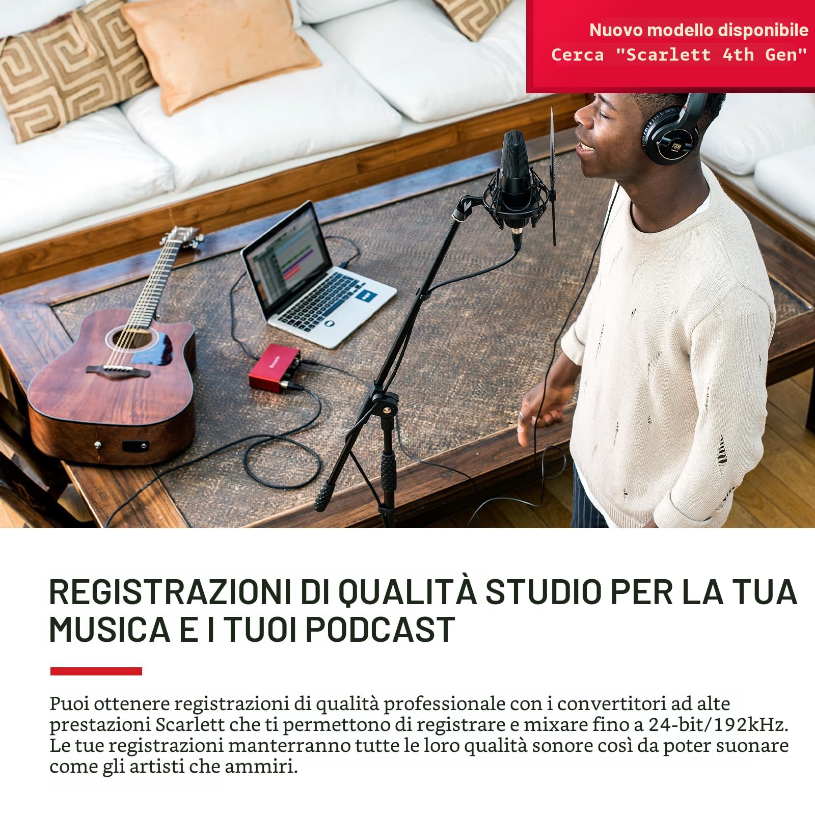 Focusrite Scarlett Solo (terza generazione), interfaccia audio USB - Per chitarristi, cantanti e produttori, suono in qualità studio e software necessario per registrare e creare brani