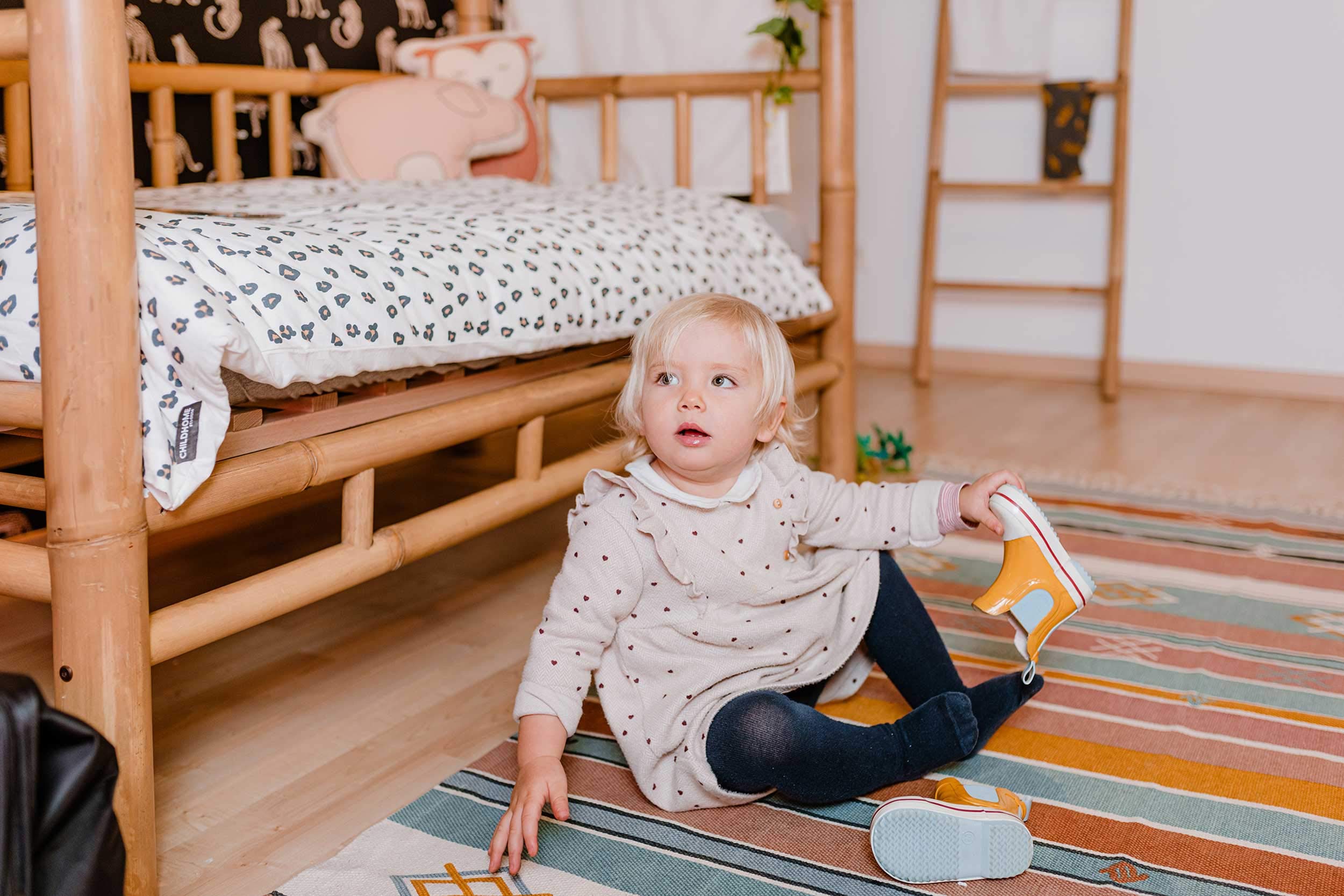 Childhome - Juego de cama para bebé (100 x 140 cm), diseño de leopardo