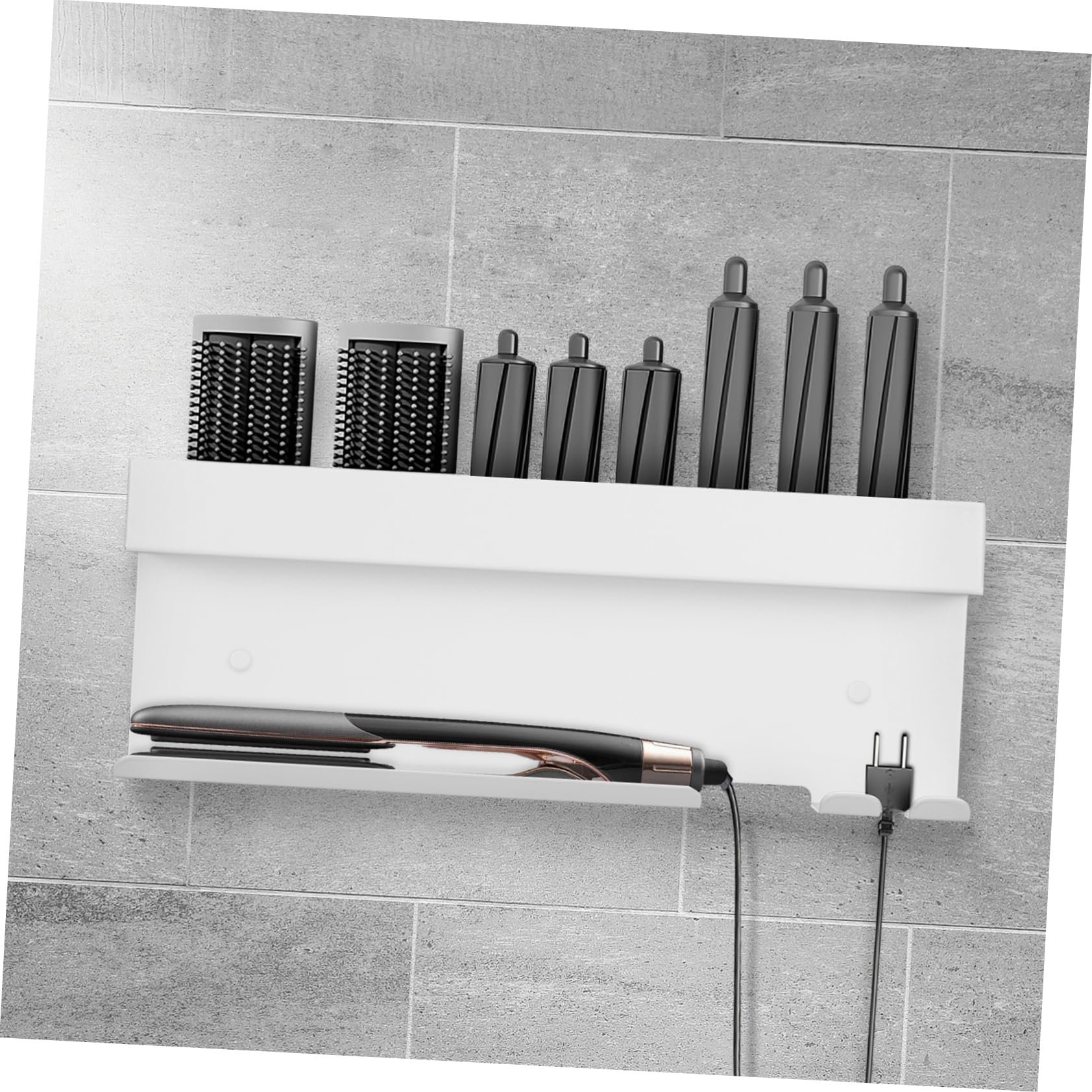Ipetboom Organizador De Herramientas Para El Cabello De Pared Soporte De Aluminio Para Secador De Pelo - Organizador De Herramientas Para El Cabello De Pared - Soporte Sin Taladro Para
