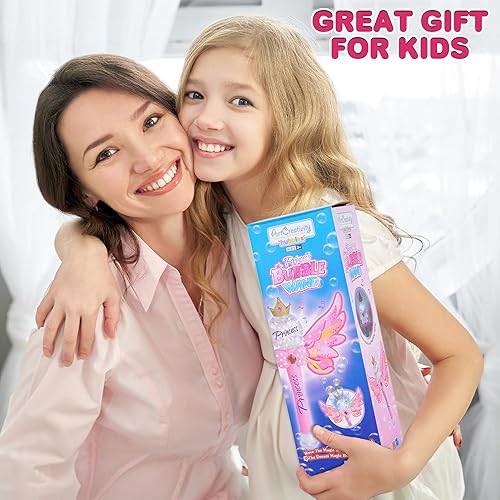 Miniatura 7 de ArtCreativity Varita de burbujas de princesa para niños, máquina sopladora de burbujas con luz LED y sonidos, juguete de burbujas para niños,