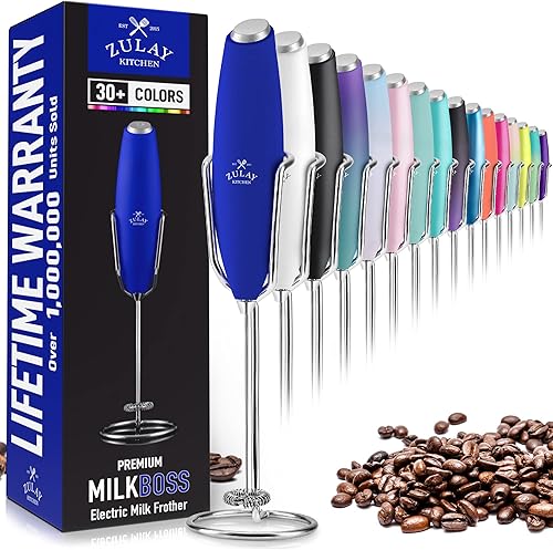 Miniatura 25 de Potente varita espumadora de leche, mini y poderosa batidora de mano para bebidas, espumador de café portátil para café con leche, capuchino, Azul