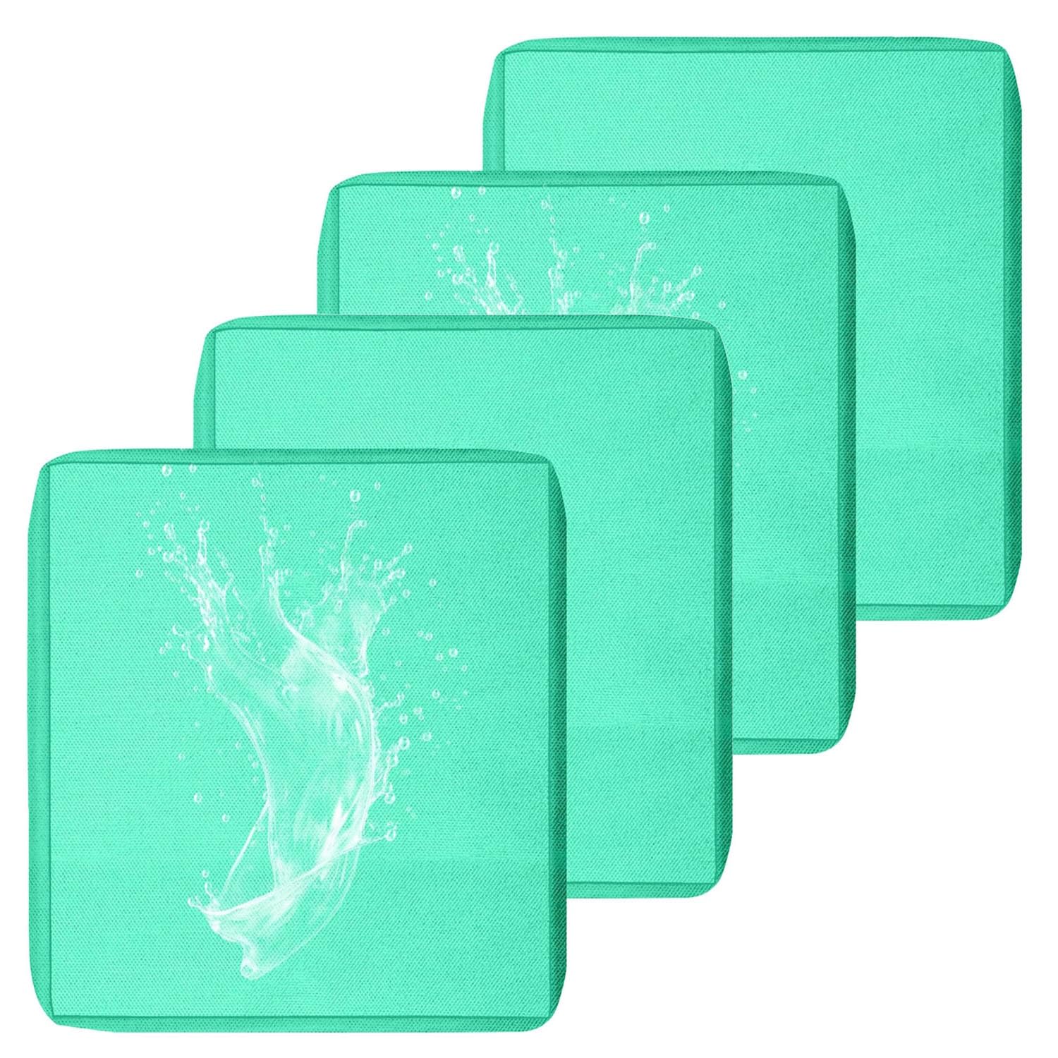 MSNCS 1/2/4 PCS Sofa Seat Cushion Covers Outdoor Waterproof,Garden Replacement Furniture Seat Covers with zipper,Washable,for Indoor Outdoor Patio Sofa(Water Green,50x45x10cm 4pcs)
