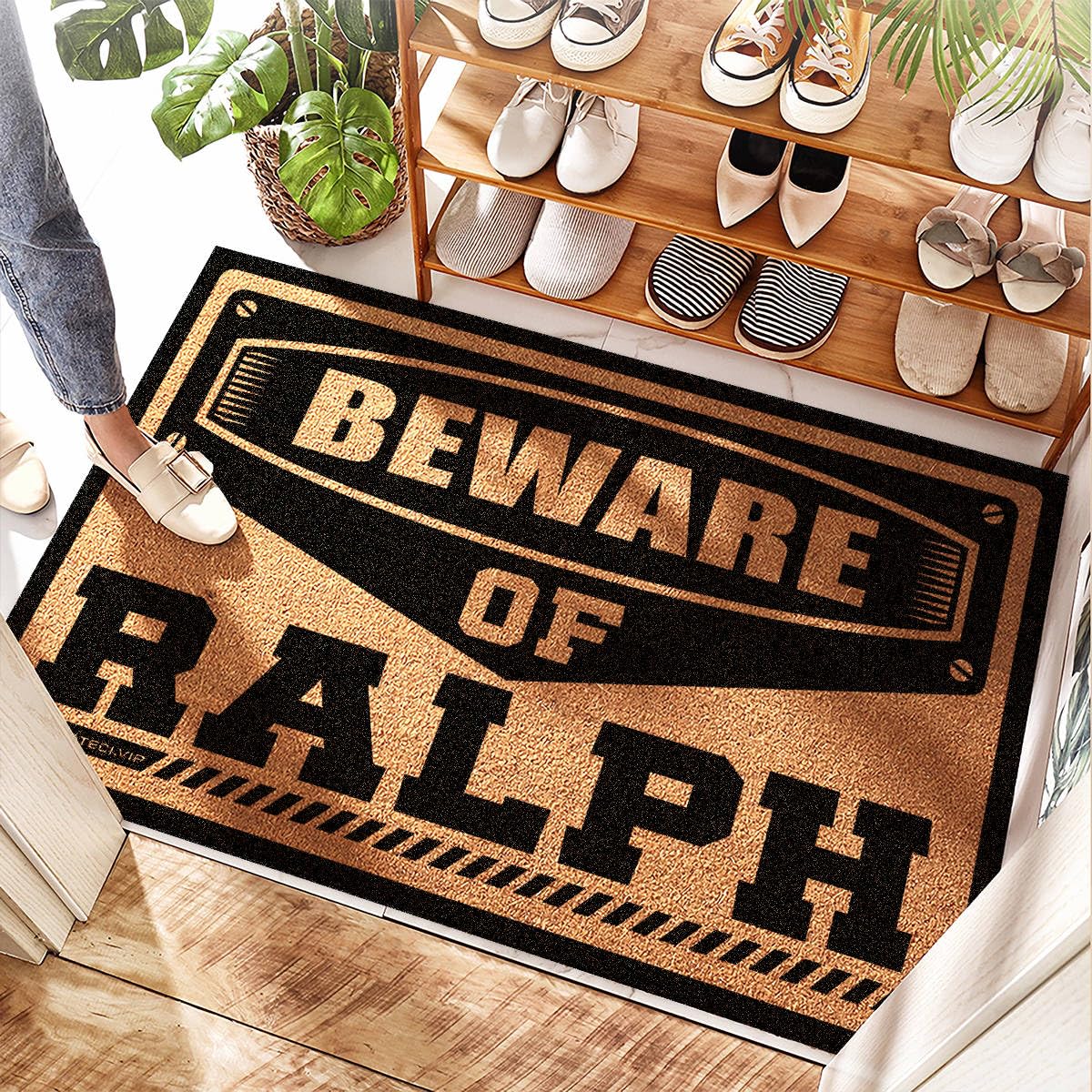 Marre des entrées sales ? Tapis de bienvenue lavable Ralph pour porte intérieure et porche 50x80