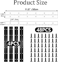Vista 5 de 4 piezas, bisagra de piano de acero inoxidable negro de 30 cm de alta resistencia continua para puertas de gabinete, carpintería, muebles de madera