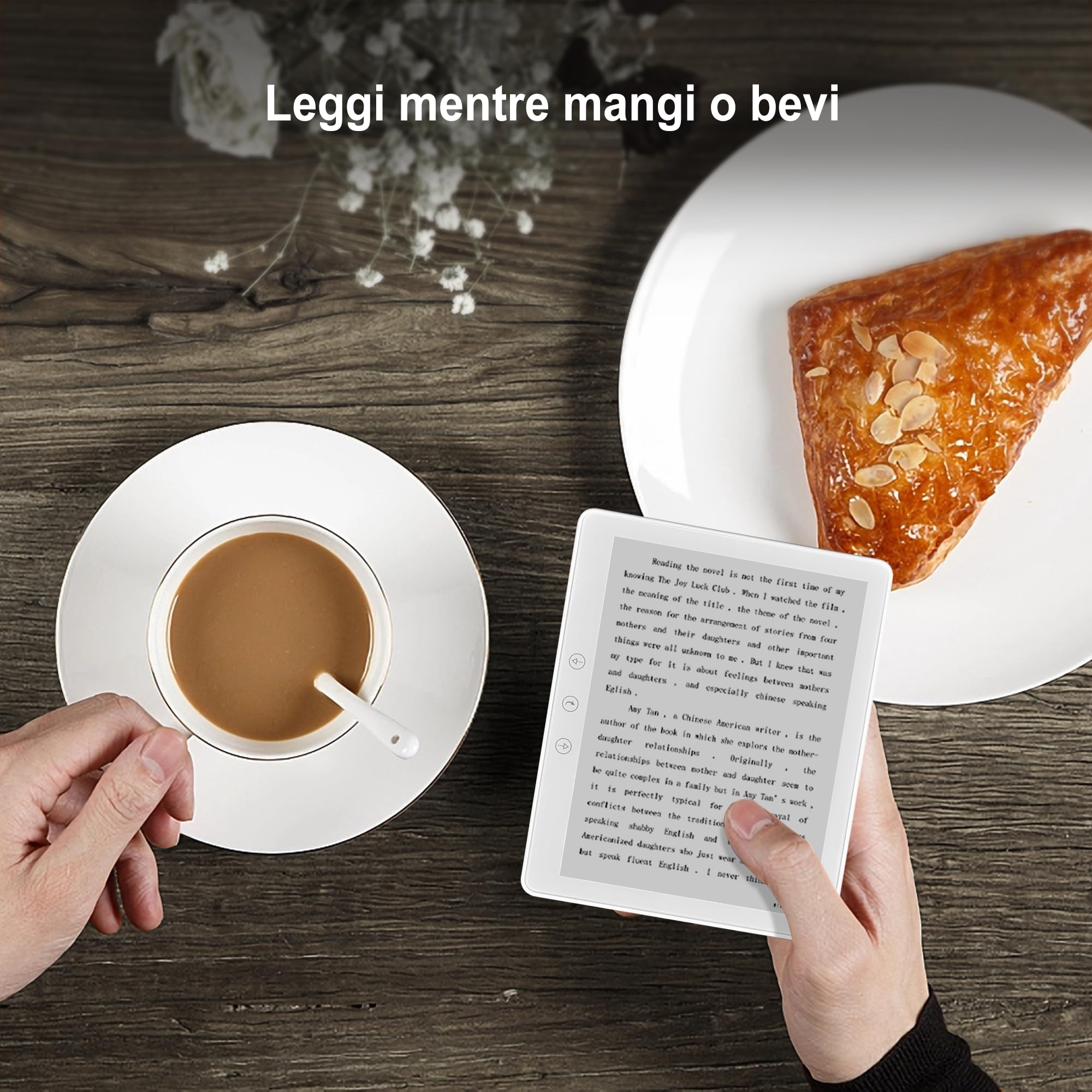 Veidoo 5.8 Pollici Lettore di Libri Elettronici, Schermo Tattile HD, Carta E-Ink, 32GB ROM, WiFi, Bianco