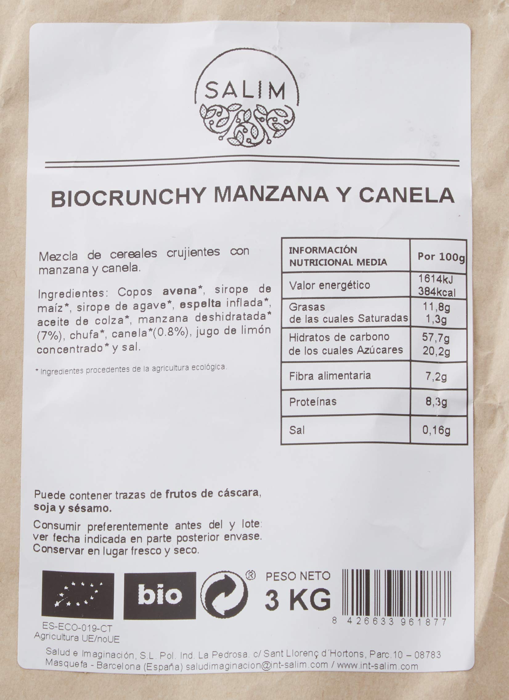 Graneles Granel Eco Biocrunchy Manzana Y Canela 3 Kggranele 3000 g