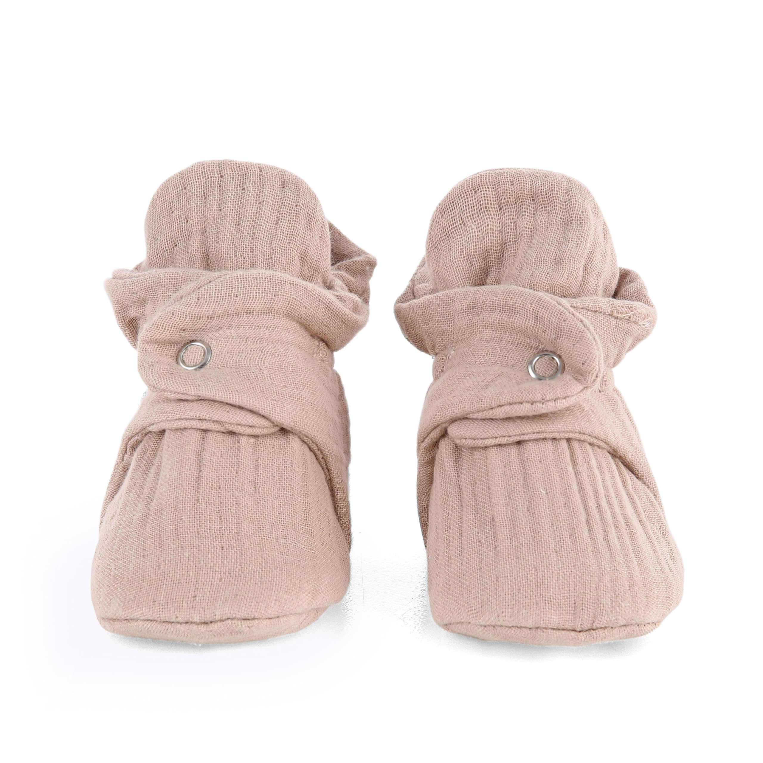 Ella Bonna Organic Cotton Muslin Baby Booties Newborn Baby Socks Slipper Toddler Shoes, Infant Girl Booties