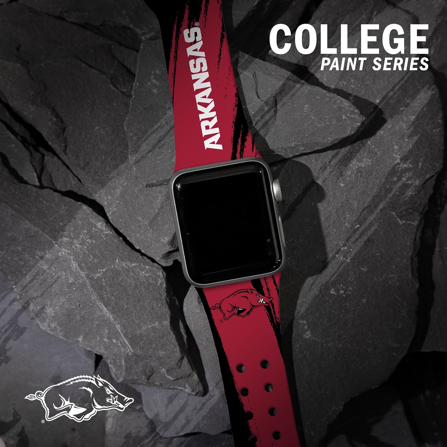 Affinity Bands Arkansas Razorbacks HD NCAA Watch Band Compatible with Apple Watch - All Series Apple Watch