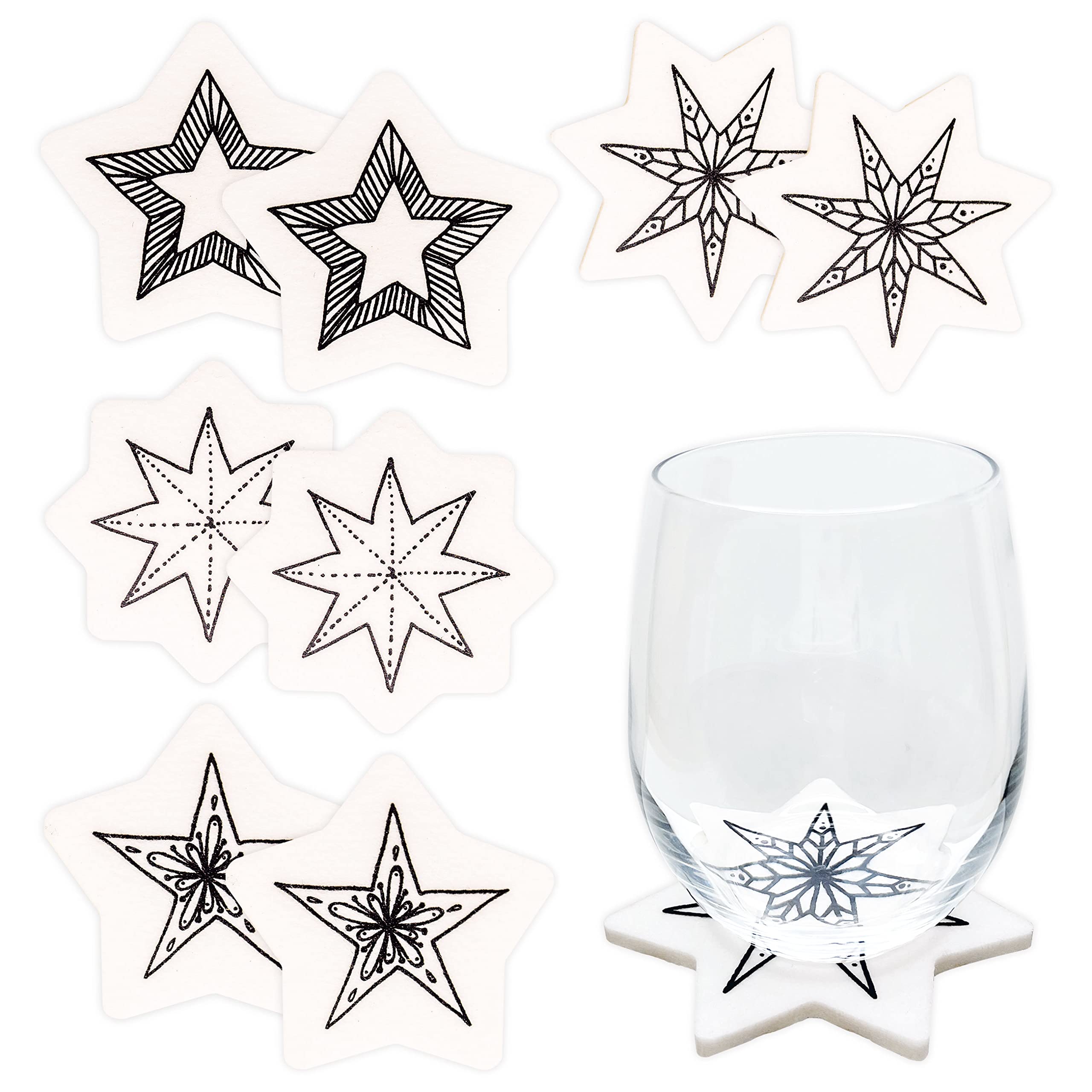 Vilten Onderzetters - Set 6 Stuks - Diverse Kleuren Met Witte Margriet 10 Cm Fairtrade Vilten Onderzetters - Set 6 Stuks - Diverse Kleuren Met Witte Margriet 10 Cm Fairtrade