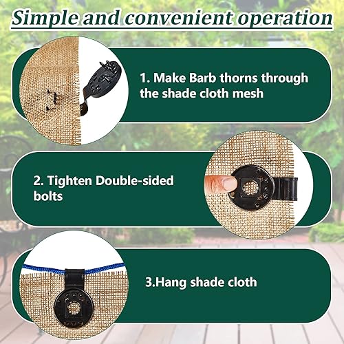 Miniatura 5 de Frienda 30 Pieces Round Shade Cloth Plastic Clip Reusable Heavy Duty Sunshade Fabric Net Fixing Clip Attachment and Placement for Sun Shade Net Anti