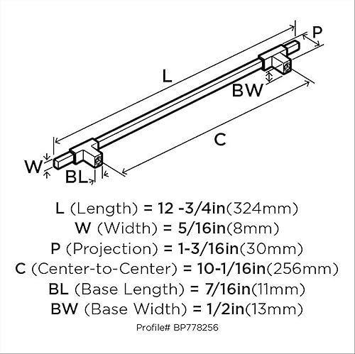 Miniatura 3 de Amerock  Mango de gabinete  Oro cepilladonegro mate  10-116 pulgadas (10.079 in) de centro a centro  Urbanita  paquete de 1 unidad  Jaladera de