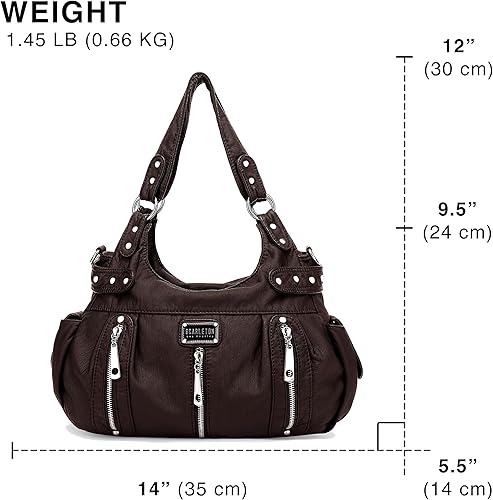 Miniatura 3 de Scarleton Bolso de mano para mujer monederos para mujer bolsos de hombro para mujer H1292 Black, Blue, Brown a, Coffee, Dark Mint, Rosado oscuro,