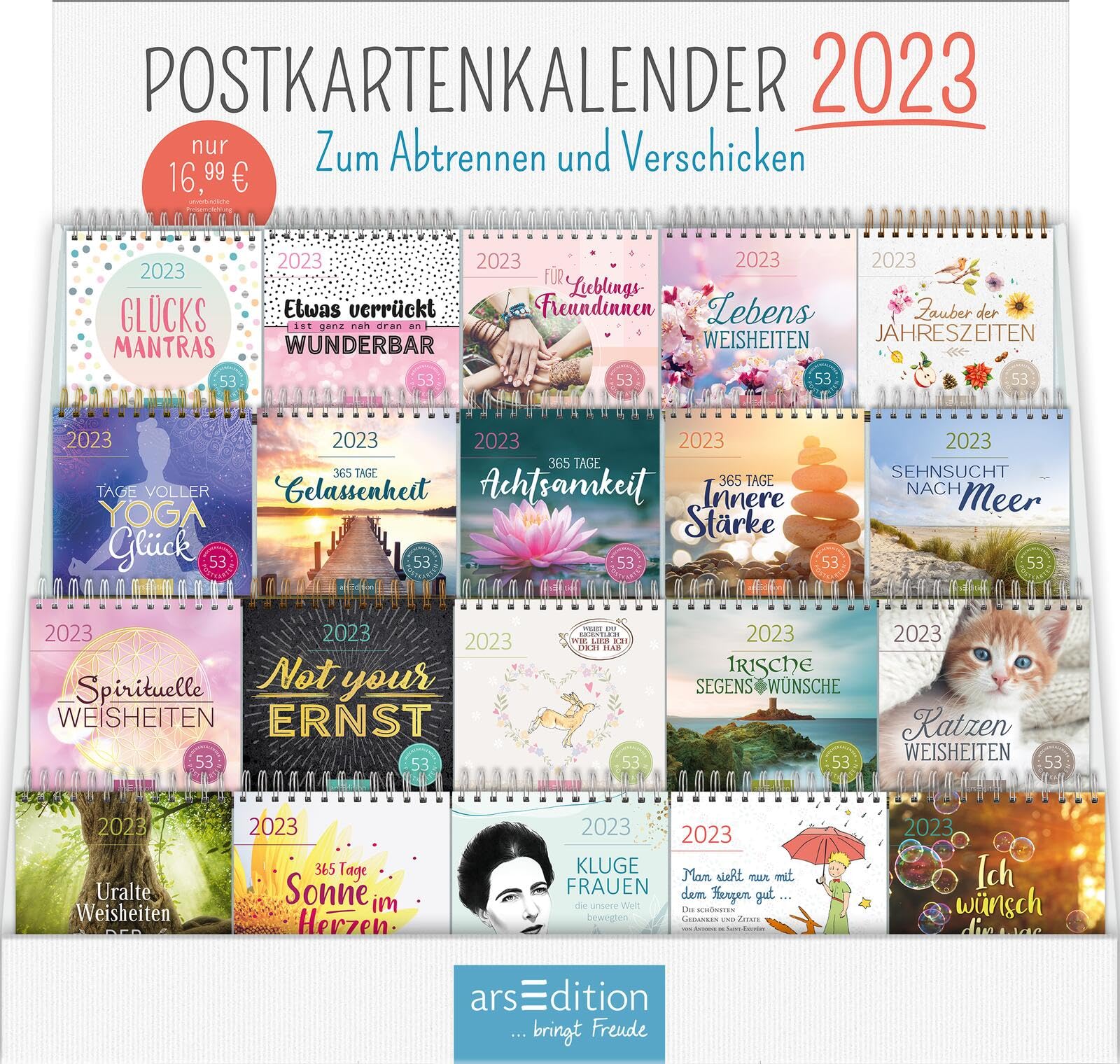 Display Postkartenkalender 2023: Mit 20 x 3 Ex. | Wochenkalender 2023, 53 Postkarten zum Abtrennen und Verschicken