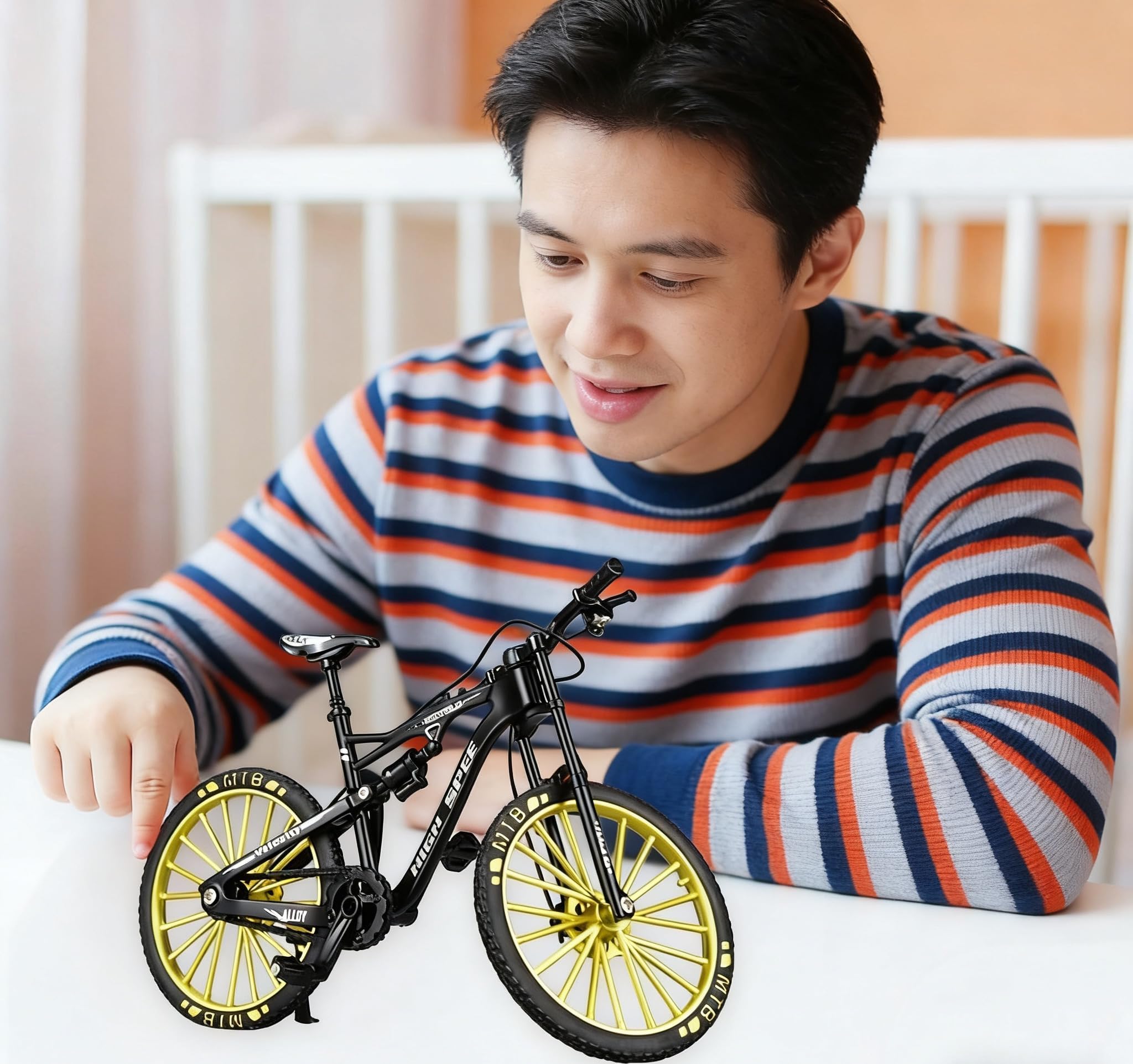 Mini Finger Bikes, Bicicletta da Dito,modello da corsa, Modellino Bikes, regalo di compleanno-17.8 * 10.8 * 6CM-nero