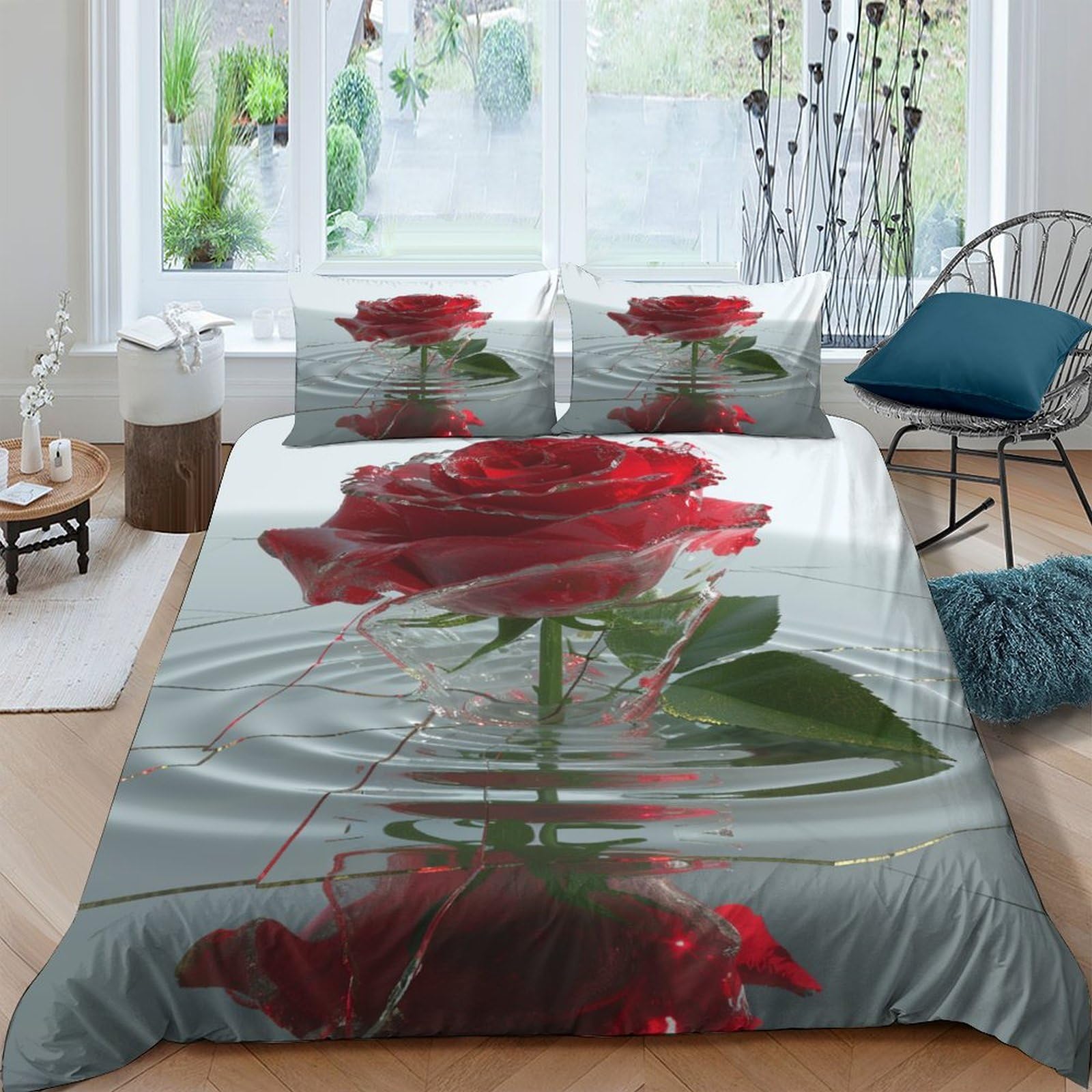 Housse de couette anti-plis et facile à laver pour lit double