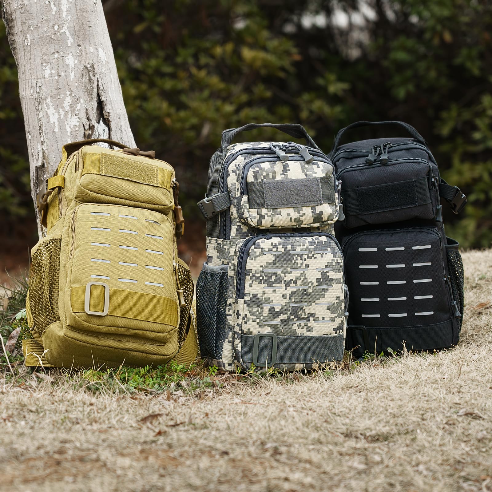 THKFISH Bolsa de Pesca Impermeable con Caja, Mochila y Bolsa de Hombro para Equipo, Camuflaje, Deportivo