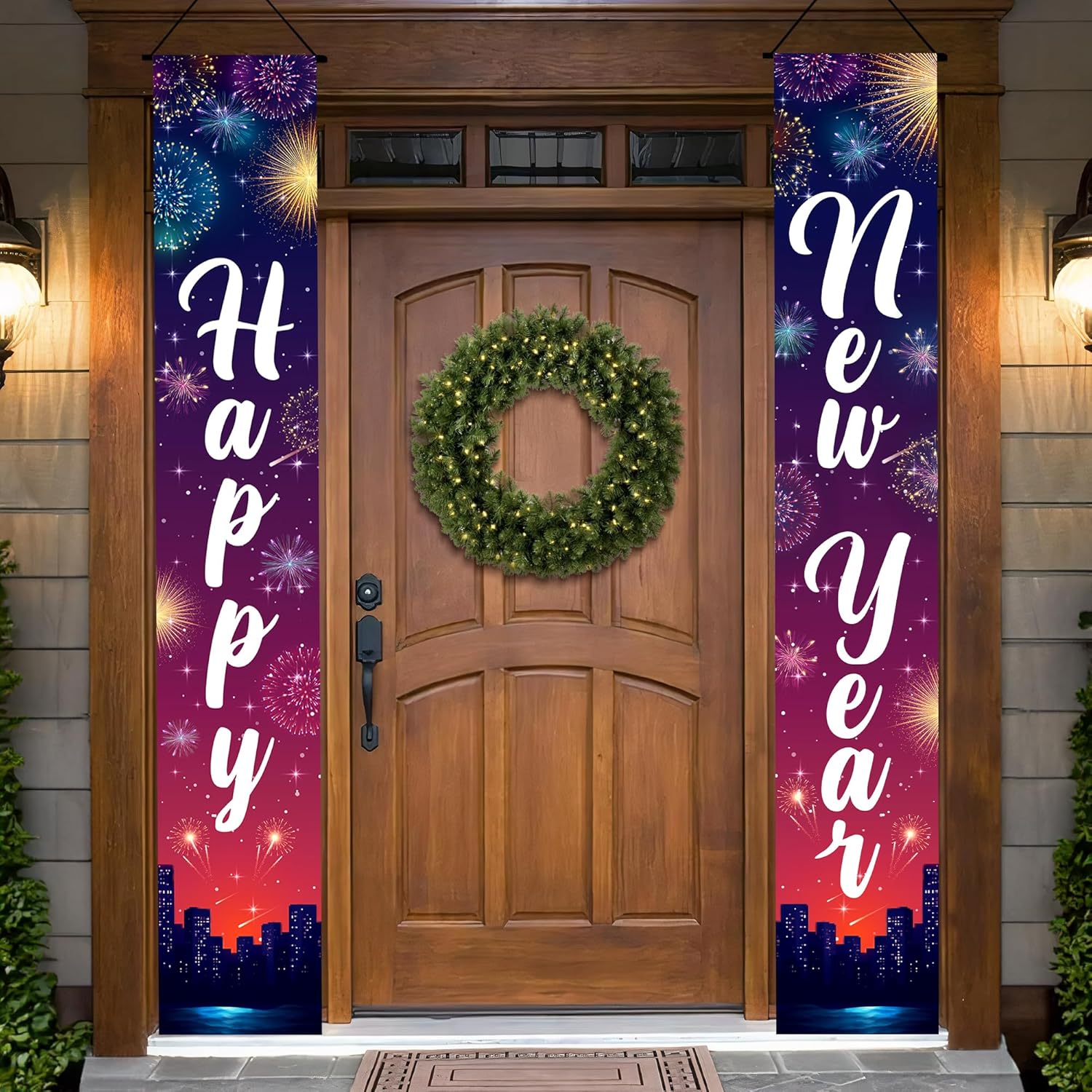 KatchOn, Pack of 4, XtraLarge Happy New Year Banner | Porch Sign for Happy New Years Decorations 2026 with | Door Banner for New Years Eve Party Supplies 2026, Nye Decorations 2026