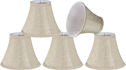 Aspen Creative 30077-5A - Juego de pantallas de lámpara de araña con forma de campana pequeña (paquete de 5), transicional, ancho inferior de 6