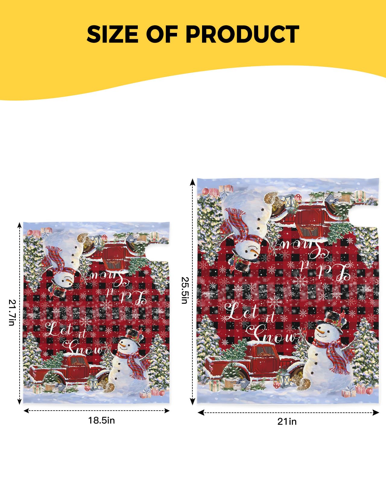 ALAZA WOOR Snowman Face Buffalo Plaid Magnetic Mailbox Cover - Merry Christmas Outdoor Decor