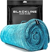 Vista 1 de Toalla de secado de coche Blackline - 2 pies x 3 pies XL - Elección popular entre los profesionales del detalle - Microfibra Aqua de 1300 GSM