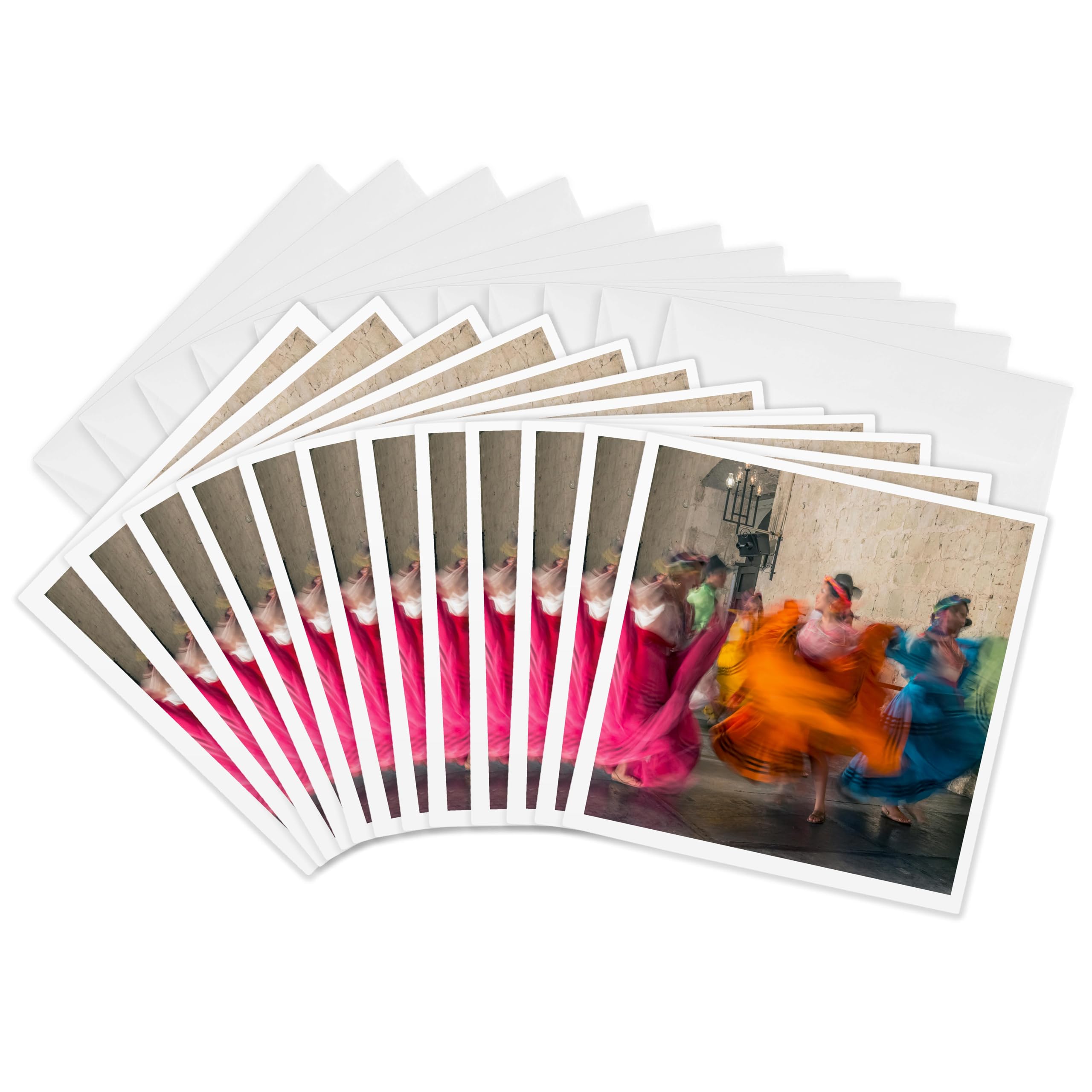 3dRose gc_250469_2 6 x 6-Inch "Mexico, Oaxaca, Mexican Folk Dance 01" Greeting Card (Set of 12)
