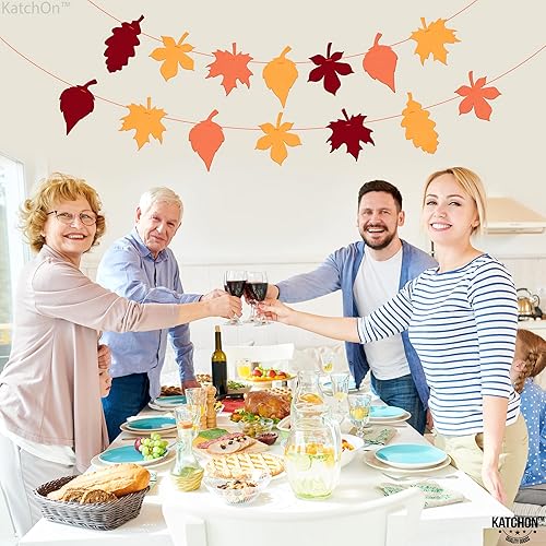 Miniatura 5 de KatchOn, Guirnalda de hojas de fieltro para decoraciones de Acción de Gracias, 10 pies, sin bricolaje, guirnalda de otoño de fieltro para