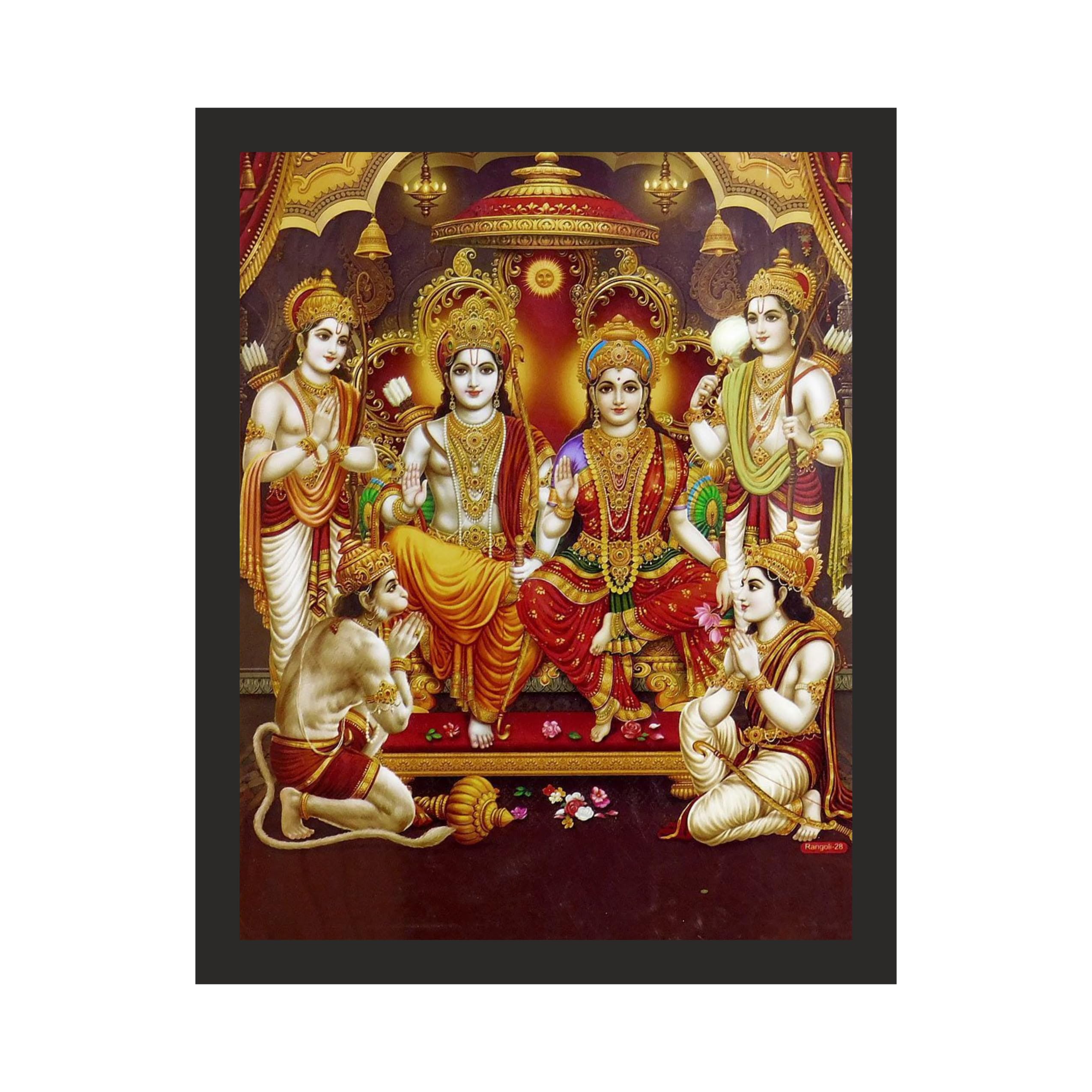 Divine Coronation of Lord Ram Framed Art, 8x10