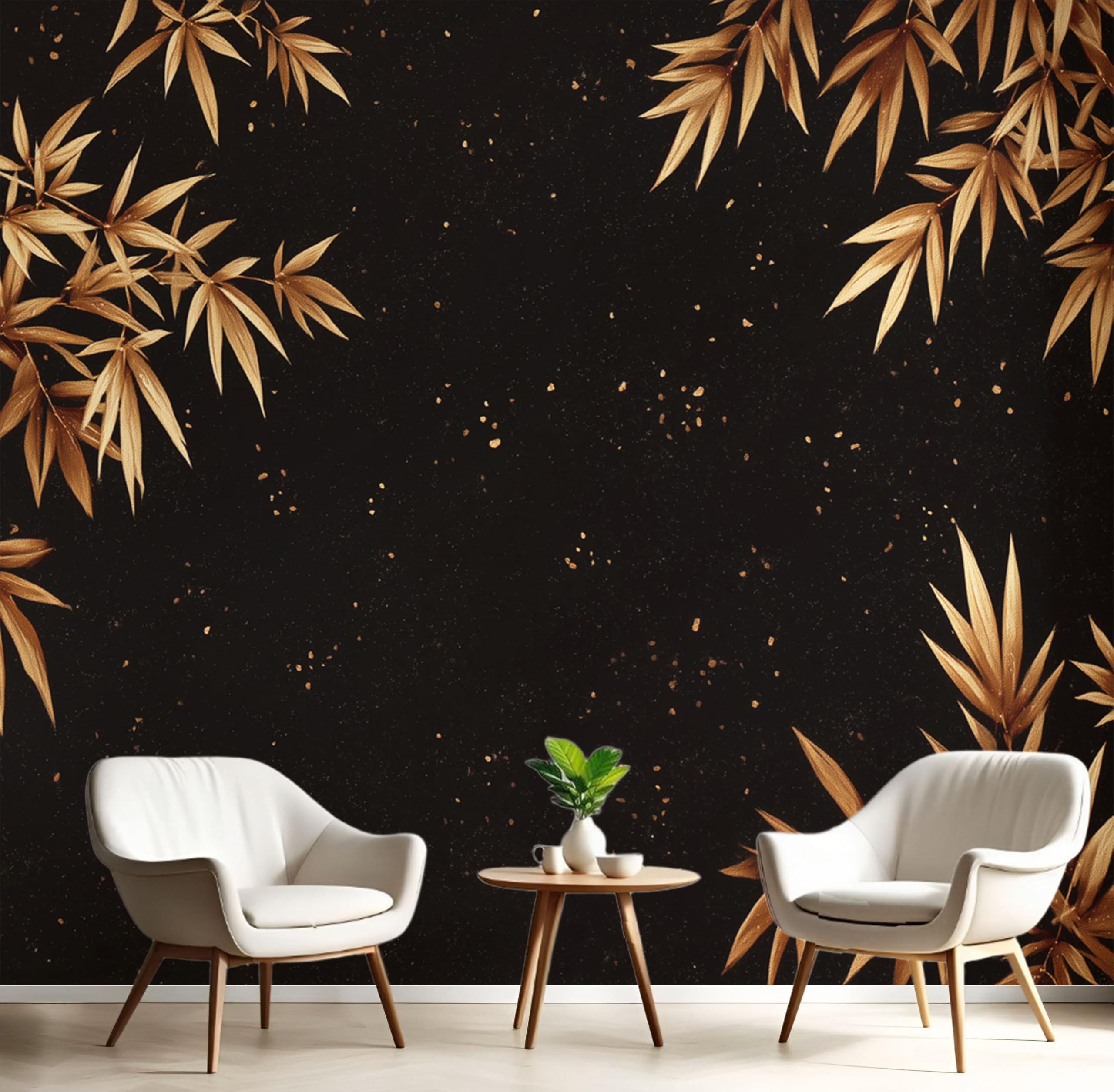 Papier Peint Panoramique Bambou Style Chinois 150x105cm Tapisserie Photo Murale Noire pour Salon