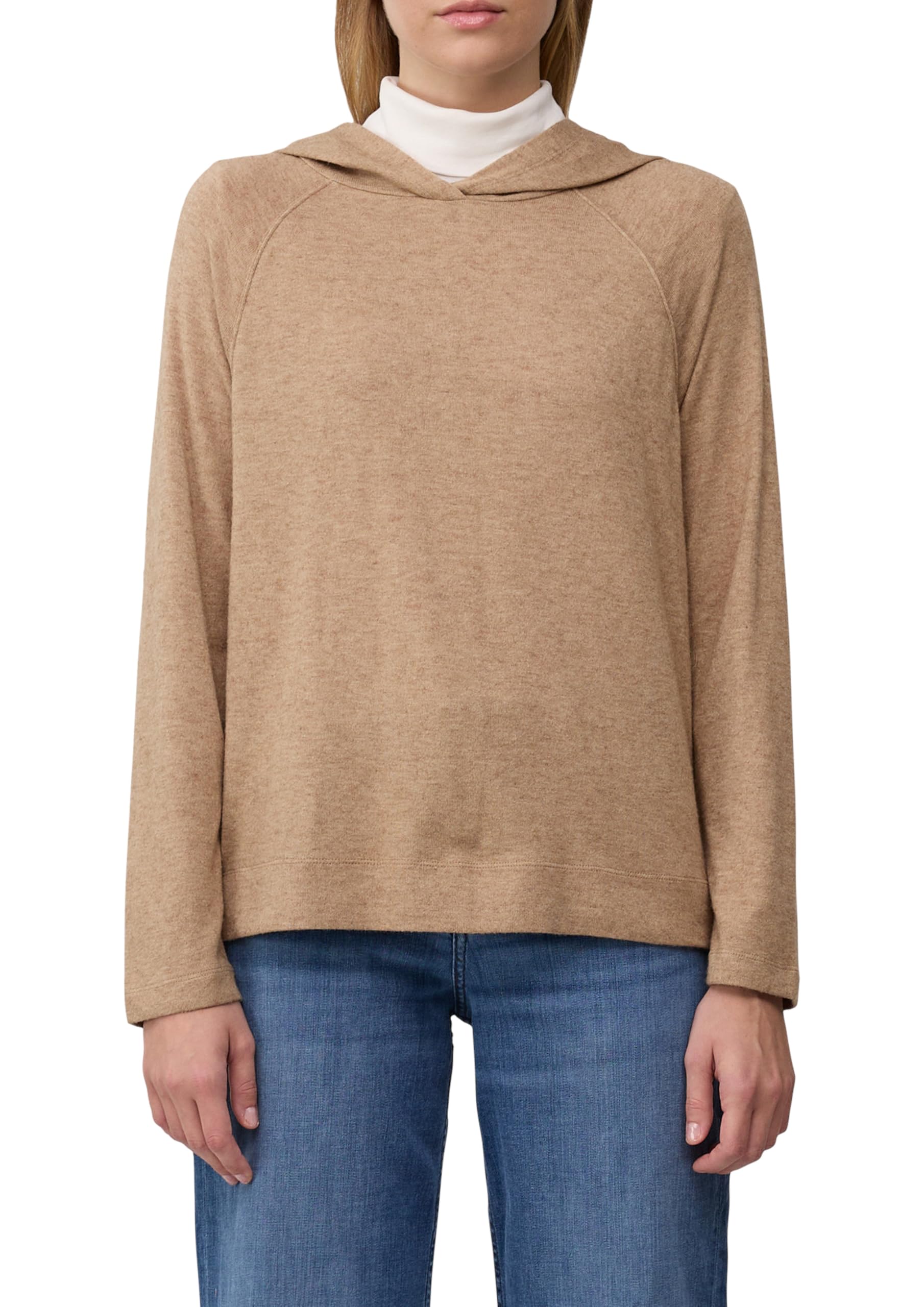 s.Oliver Meliertes Longsleeve aus Stretchjersey mit Kapuze