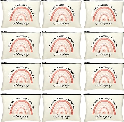 Coume 12 bolsas de maquillaje de regalo de agradecimiento, regalos inspiradores para trabajadores sociales, enfermeras, mujeres, regalo de