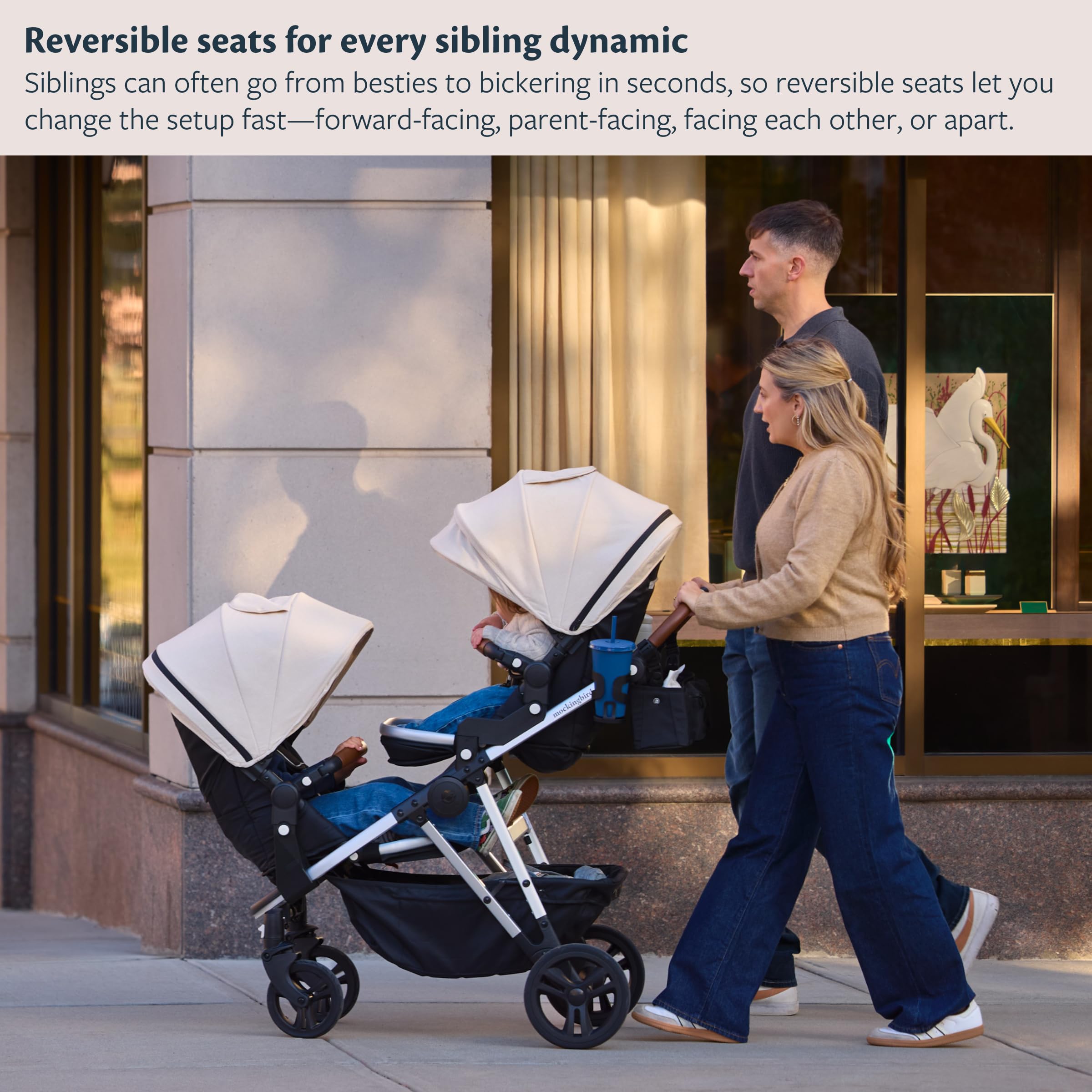 Mockingbird 2nd Seat Kit 3.0 for Single-to-Double Stroller, Oat