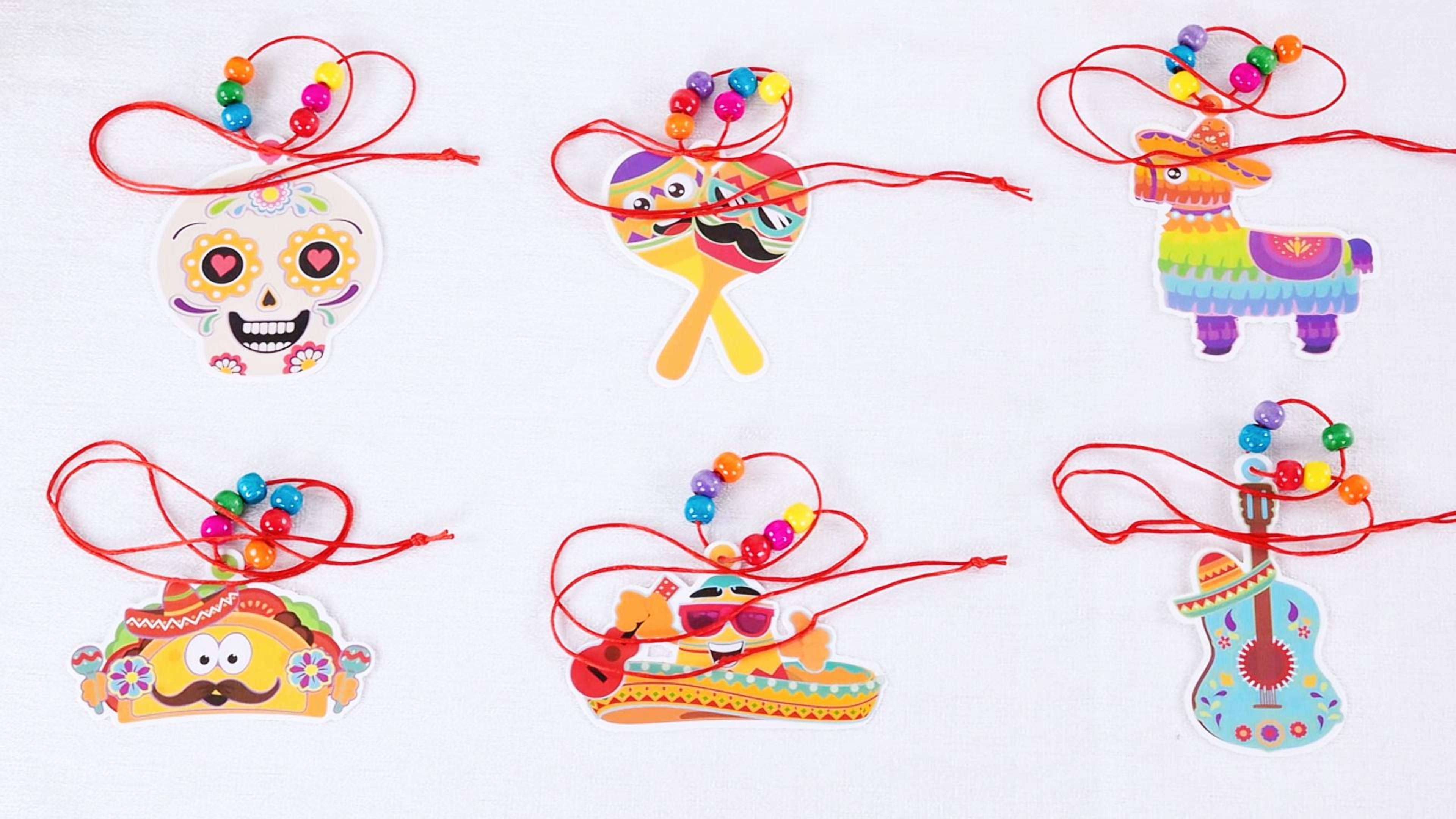 24 Stück Mexiko Schlüsselanhänger - Bunte Fiesta Deko & Gastgeschenke