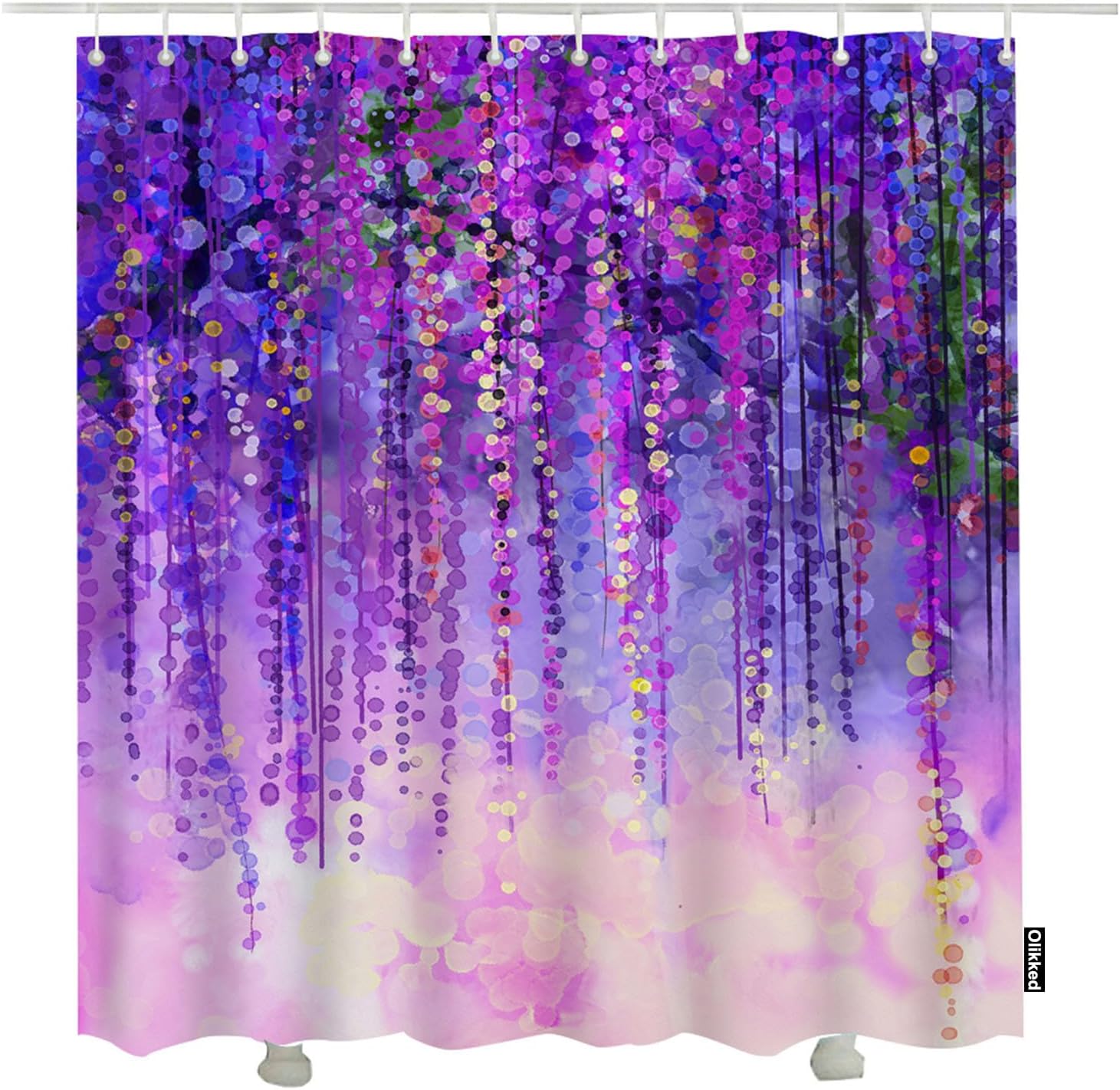 Olikked Spring Flower Shower Curtain Sets Wisteria Tree