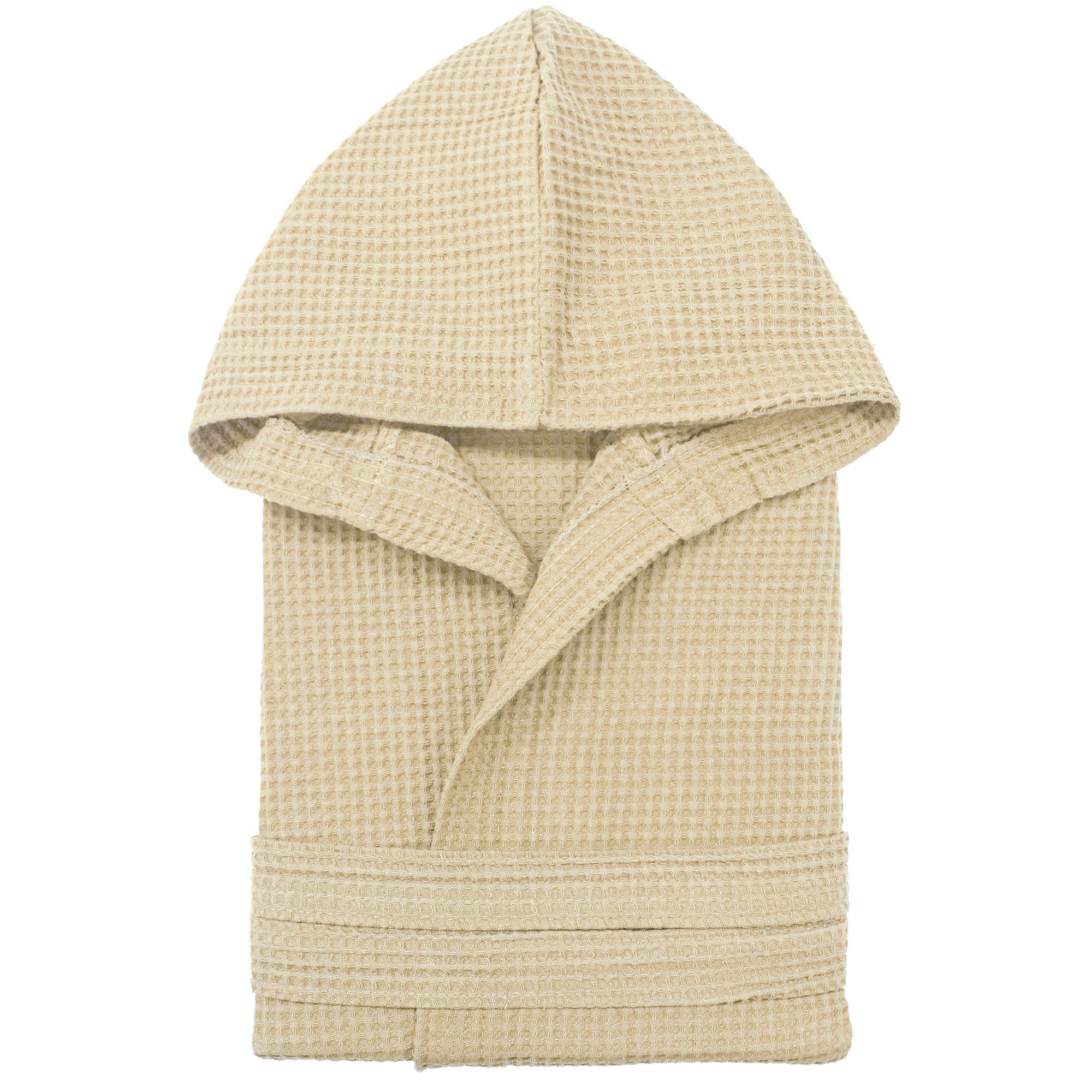 Accappatoio Nido d’Ape Unisex in cotone Uomo Donna con Cappuccio, Cintura e Tasche – Leggero, Assorbente, Traspirante – Ideale per Casa, Piscina, Palestra, SPA e Viaggi